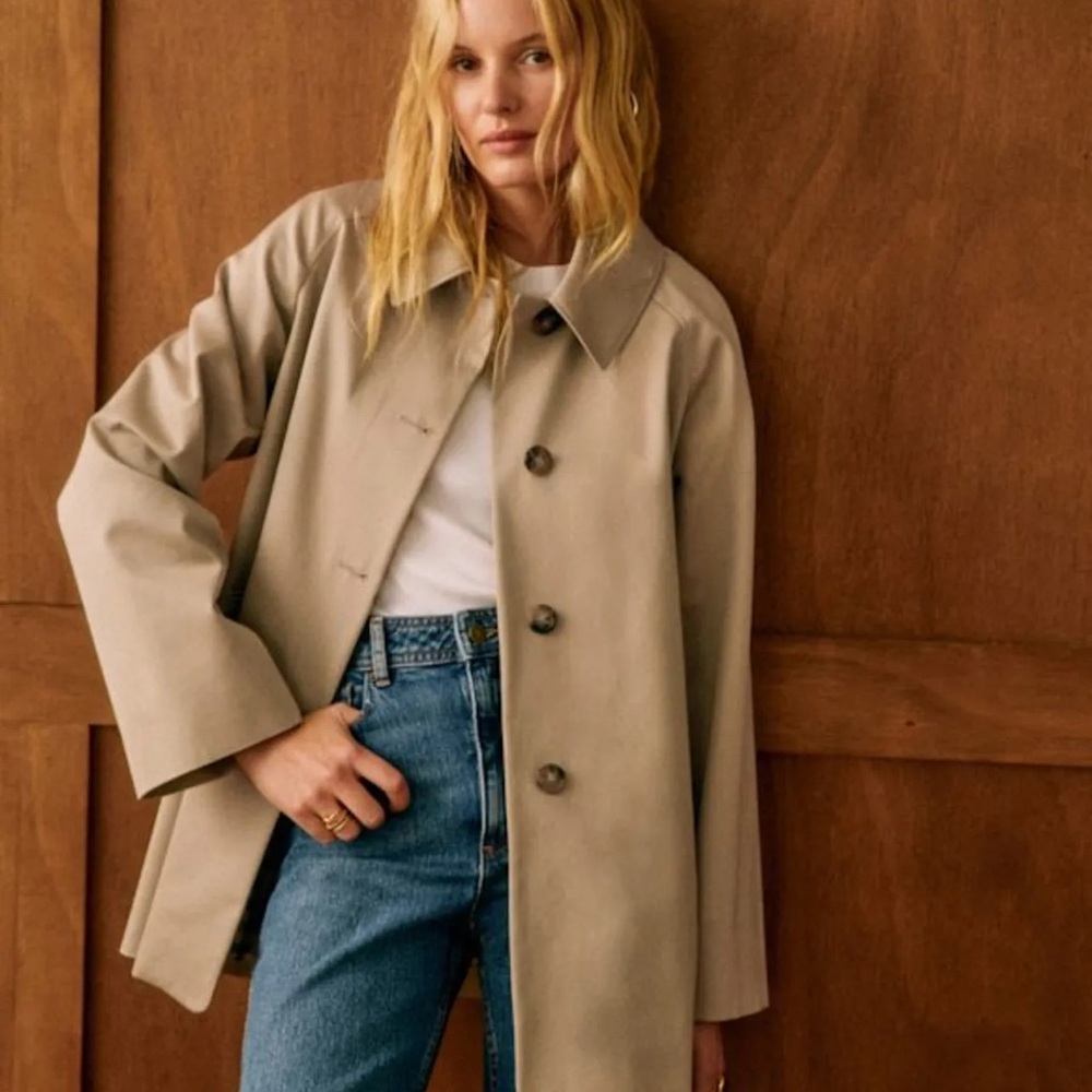 Sezane Beige Trench Coat NWT Size 2